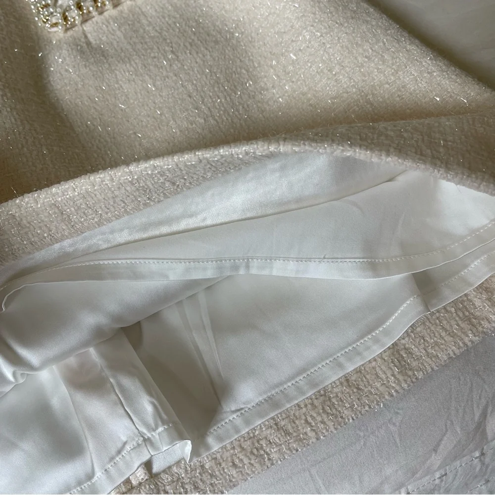 Brand New- Nadine Merabi Simone Ivory Dress 🤍✨ - Picture 14 of 15